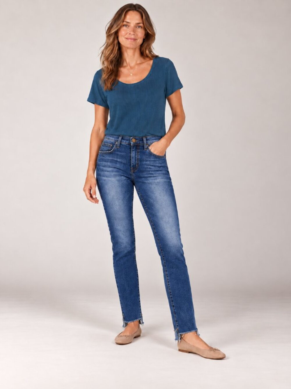 Current/Elliott High Waist Stiletto Skinny Jeans Raw Hem Size 26 Made USA